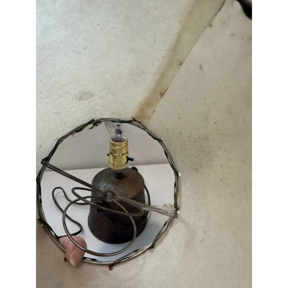 Vintage Solid Copper Lamp With Shade  Art 9